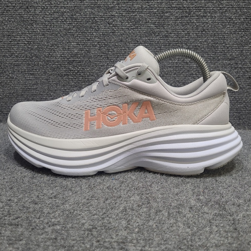 Hoka One One Bondi 8 1127952-HMLR Women's US 8.5 B Running Shoes Gray Sneakers - Picture 9 of 13